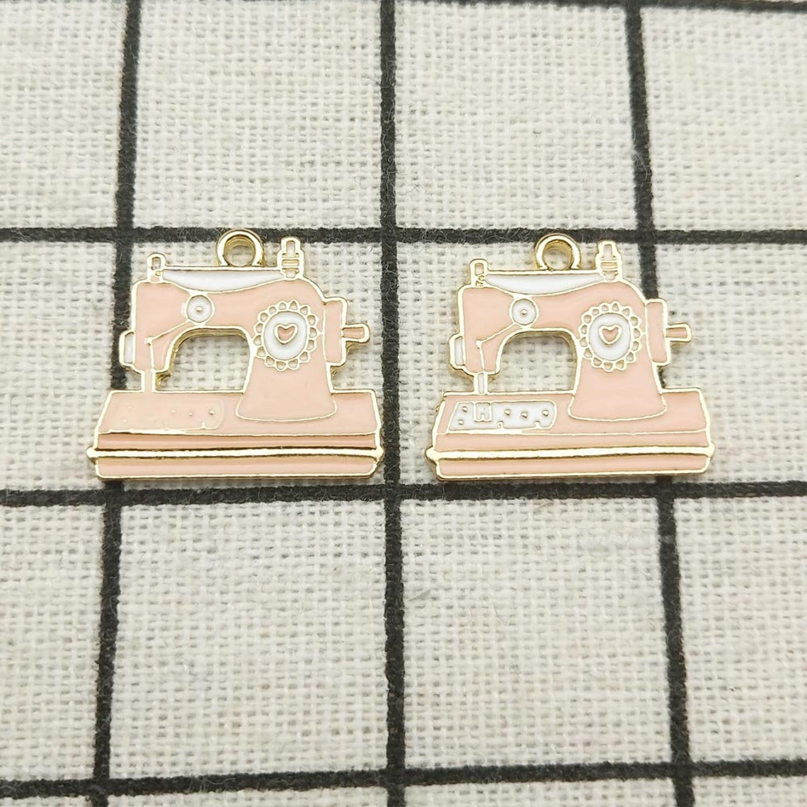 10PCS Enamel Charm Sewing Machine Charm Bracelet Charm Craft Etsy