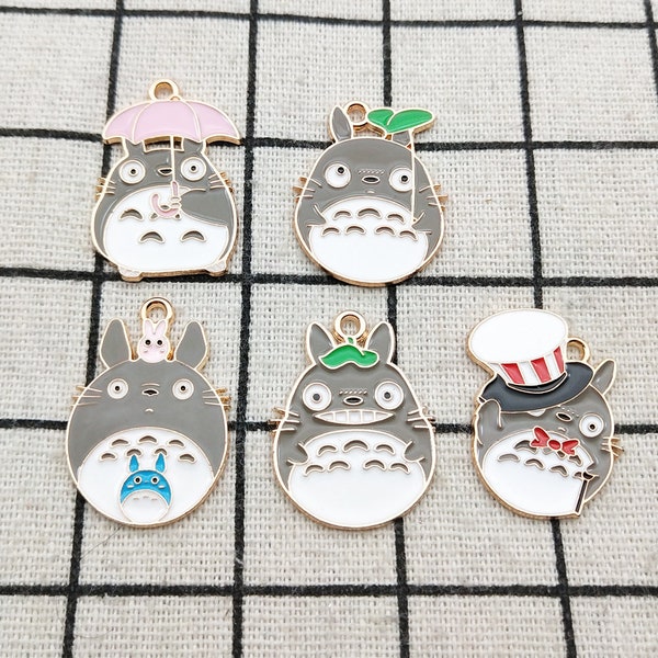 10PCS, Enamel Cartoon Charm Anime Pendant Jewelry Charm Necklace Charm Bracelet Charm Zinc Alloy Gold Plated