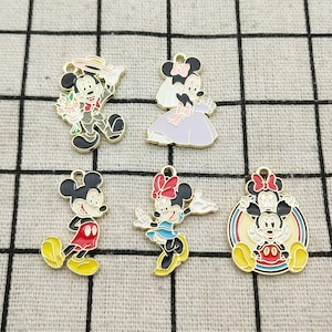 10pcs, Cartoon Charm Enamel Charm Bracelet Charm Necklace Charm Earring Pendant Craft Supplies Gold Plated