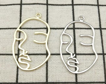 10PCS Face Charm Metal Charm Jewelry Pendant Earring Charm Bracelet Charm Craft Supplies