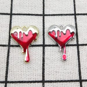 10pcs, Enamel Heart Charm Diy Jewelry Making Bracelet Charm Earring Pendant Jewelry Accessories Keychain Charm