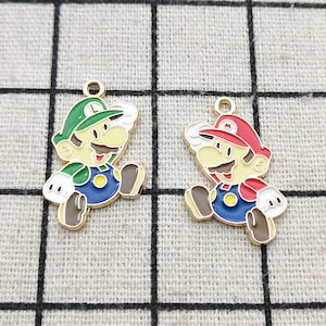 10pcs enamel cartoon charm earring pendant craft supplies gold plated bracelet charm necklace charm jewelry accessories