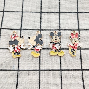 10/16pcs, Cartoon Charm Enamel Charm Bracelet Charm Necklace Charm Earring Pendant Craft Supplies Gold Plated