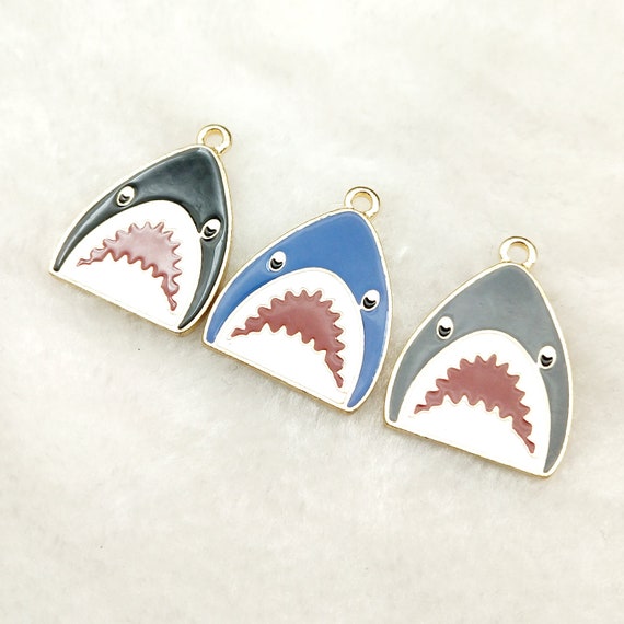 10PCS Shark Charm Animal Charm Enamel Charm Bracelet Charm | Etsy