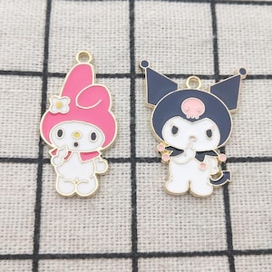 10pcs enamel cartoon charm earring pendant craft supplies gold plated bracelet charm necklace charm jewelry accessories