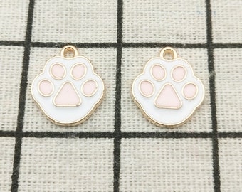 10 pièces breloque émaillée griffe de chien pendentif patte d'ours bijoux breloque artisanat fournitures ton or résultats de bricolage 15x17mm