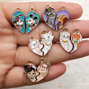 10/20pcs, Cartoon Charm Enamel Bracelet Charm Necklace Pendant Earring Pendant Diy Supplies Jewelry Accessories Alloy Metal Gold Plated