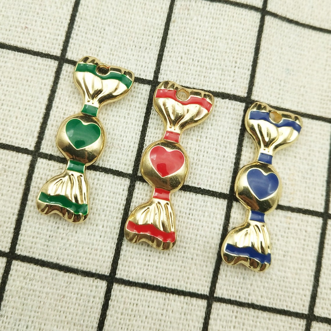 10pcs enamel charms candy charm bracelet charms craft supplies Etsy