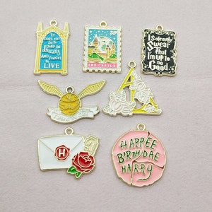 10/14pcs, Cartoon Charm Enamel Charm Bracelet Charm Necklace Charm Earring Pendant Jewelry Accessories Craft Supplies Zinc Alloy Gold Plated