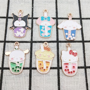 10/12pcs, Cartoon Charm Enamel Bracelet Charm Necklace Pendant Earring Pendant Diy Supplies Jewelry Accessories Alloy Metal Gold Plated