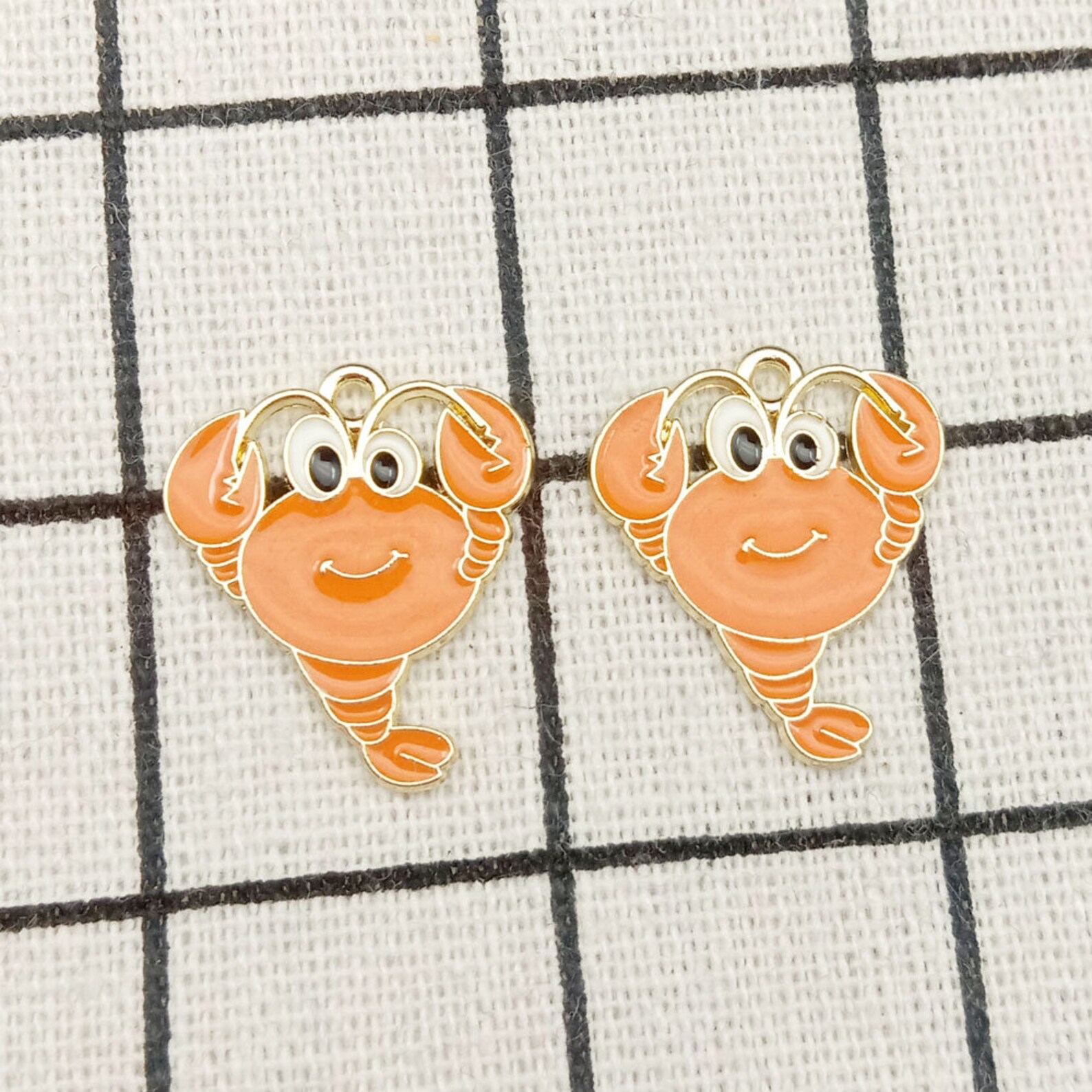 10PCS Lobster Charm Enamel Charm Bracelet Charm Craft Etsy