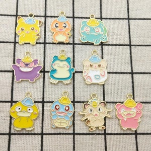 10/20pcs, Cartoon Charm Enamel Charm Bracelet Charm Necklace Pendant Earring Charm Jewelry Accessories Craft Supplies Gold Plated