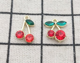 10PCS fruit charm cherry charm jewelry pendant earring charm craft supplies necklace charm bracelet charm