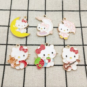 10/12pcs, Cartoon Girl Charm Enamel Charm Bracelet Charm Necklace Charm Earring Pendant Craft Supplies Gold Plated