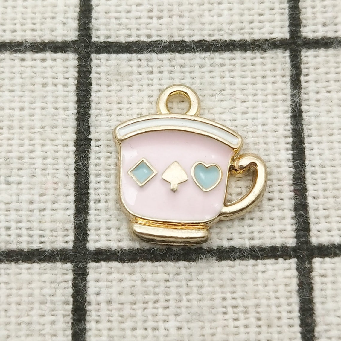 10PCS Enamel Charm Tea Cup Charm Coffee Cup Charm Necklace Etsy