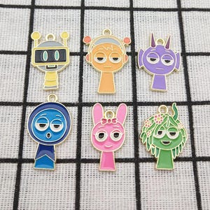 10/12pcs, Cartoon Charm Enamel Bracelet Charm Necklace Pendant Earring Pendant Diy Supplies Jewelry Accessories Alloy Metal Gold Plated