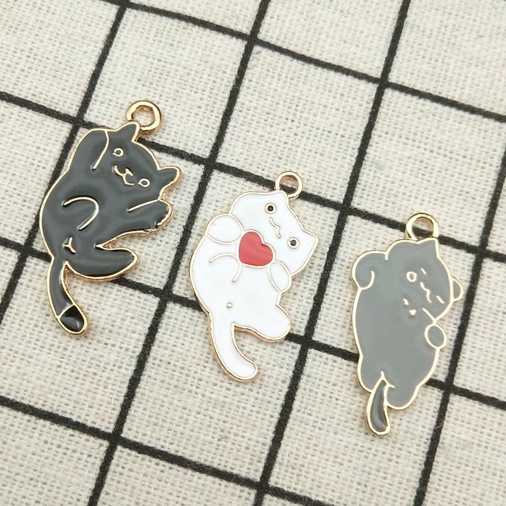 10pcs cat charm gold tone charms jewelry supply jewelry Etsy
