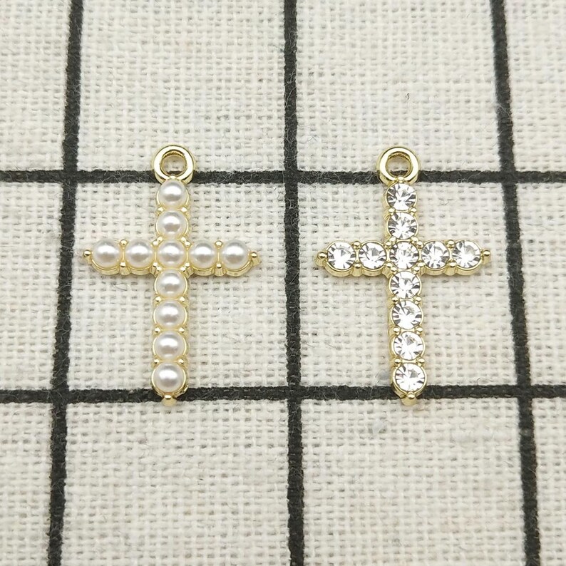 10PCS Cross Charms Necklace Charm Earring Pendant Bracelet Charm Craft Supplies DIY Finding 15x23mm