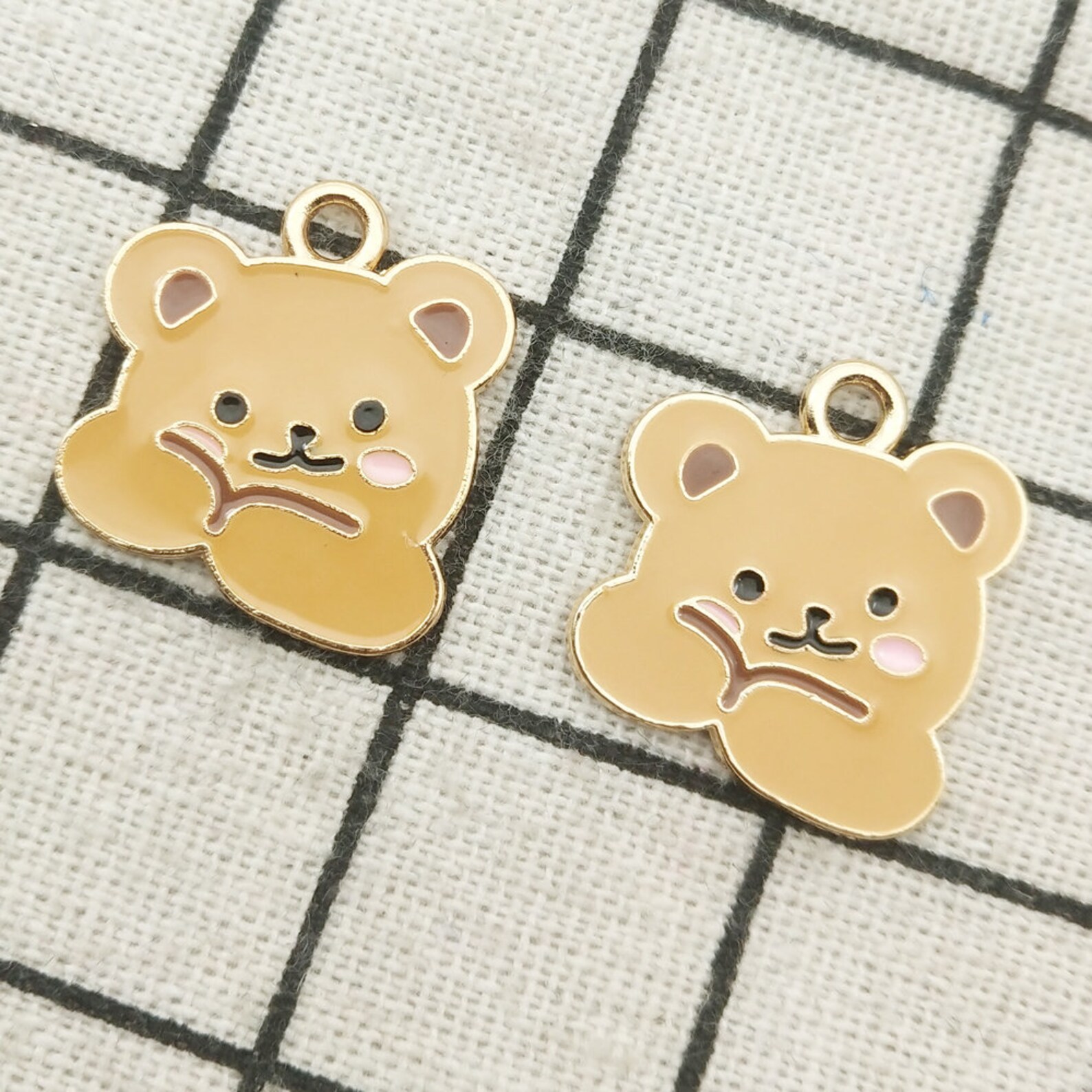10PCS Bear Charm Enamel Charm Animal Charm Bracelet Charms Etsy
