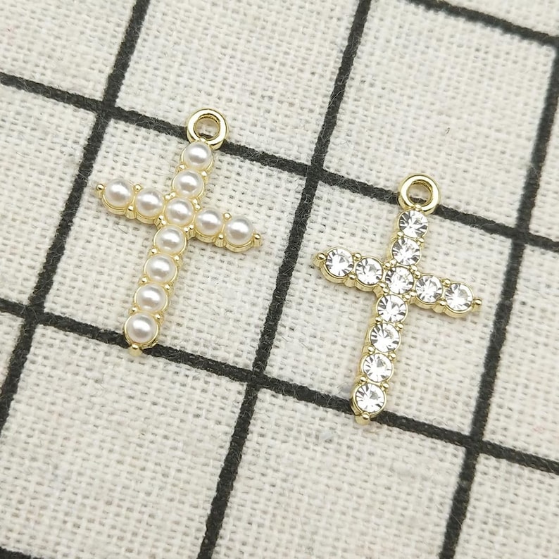 10PCS Cross Charms Necklace Charm Earring Pendant Bracelet Charm Craft Supplies DIY Finding 15x23mm