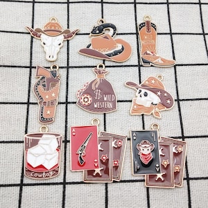 10/18pcs enamel charm cartoon charm jewelry accessories bracelet charm necklace charm earring pendant craft supplies gold plated