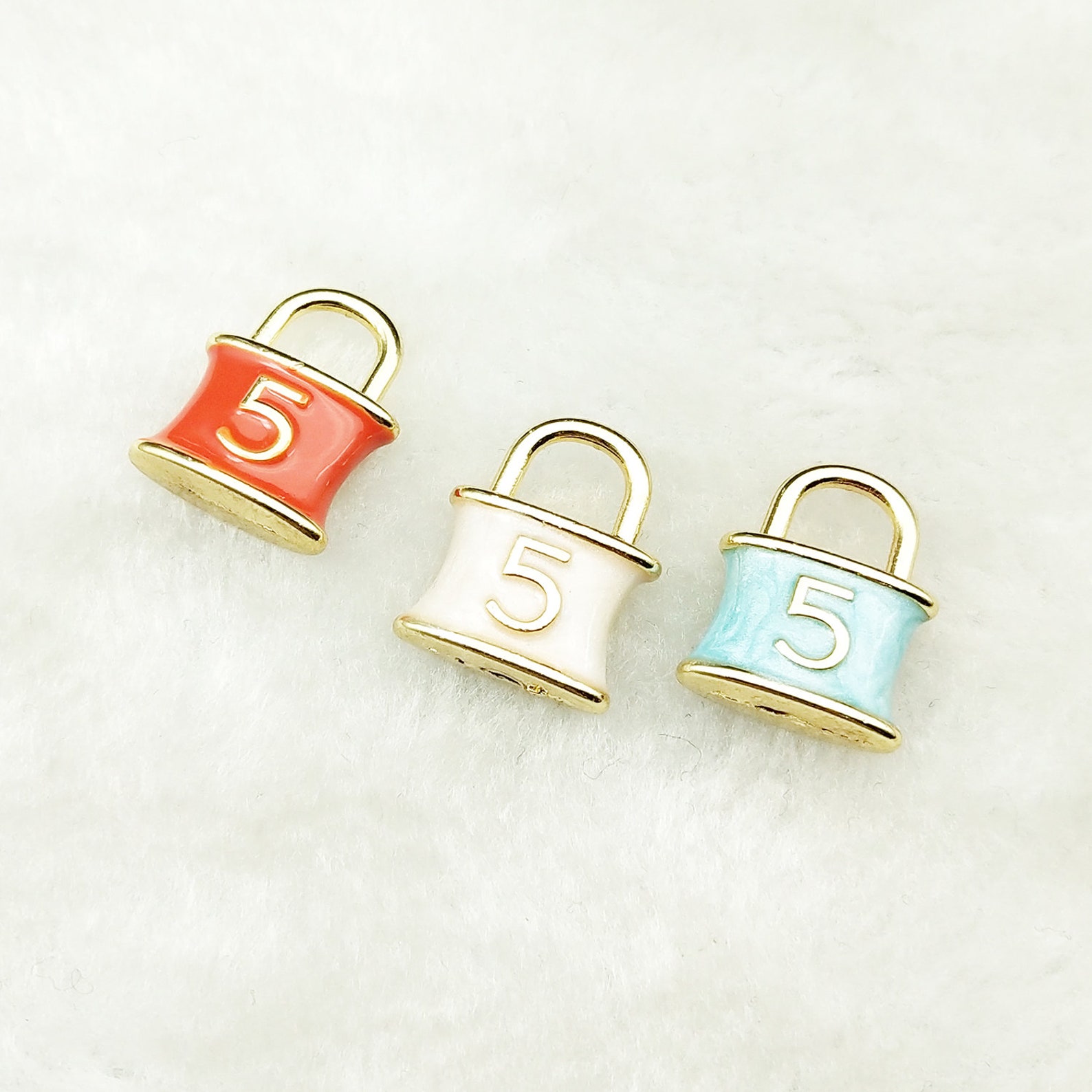 10PCS Enamel Charm Lock Charm Jewelry Charm Craft Supplies Etsy