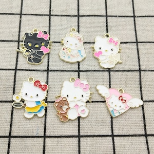 10/12pcs, Cartoon Charm Enamel Charm Bracelet Charm Necklace Charm Earring Pendant Craft Supplies Diy Making Gold Plated