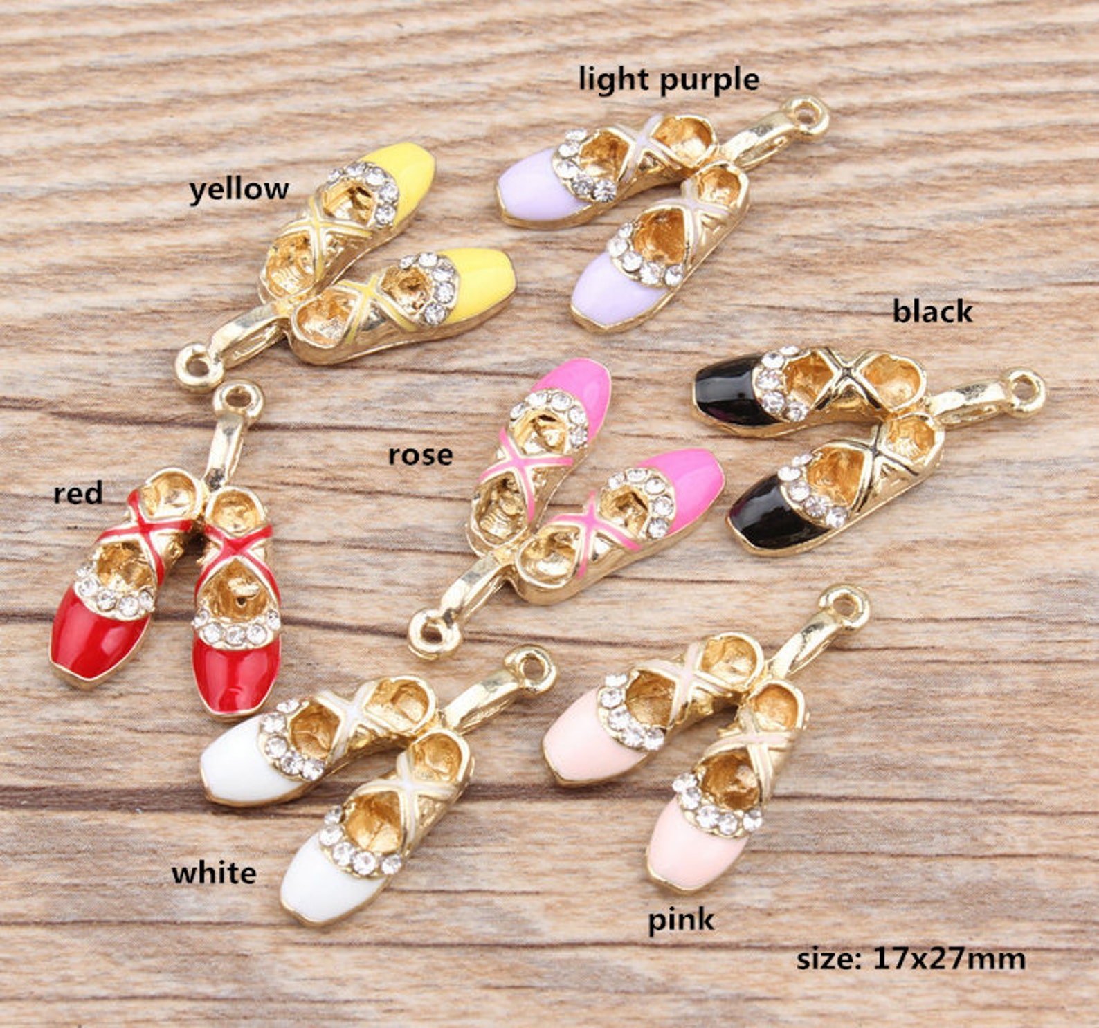 10pcs, 17x27mm, enamel charm, ballet shoes charms, ballerina charms, dancer gift, girl shoes, bracelet charm, craft supplies, go