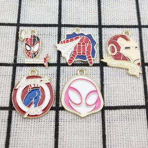 10pcs, Cartoon Charm Enamel Bracelet Charm Necklace Pendant Diy Making Craft Supplies Jewelry Accessories Alloy Metal Gold Plated