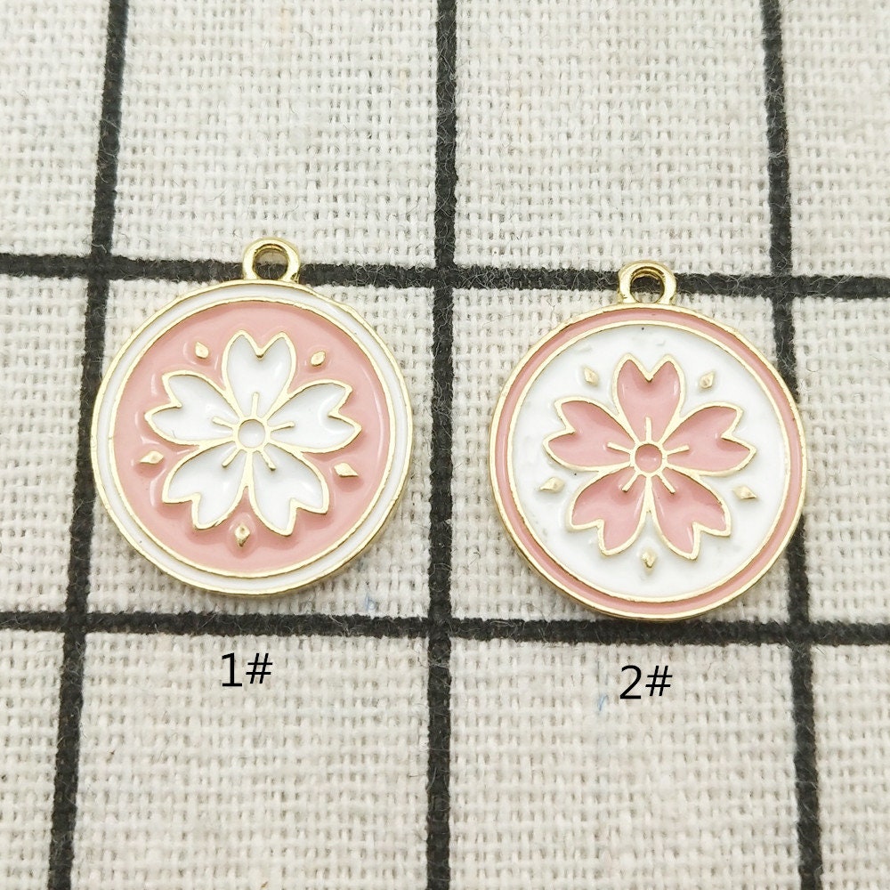 10Pcs Zinc Alloy Metal Enamel Flower Charms For Jewelry Making Supplies DIY  Cute Earrings Pendant Bracelet