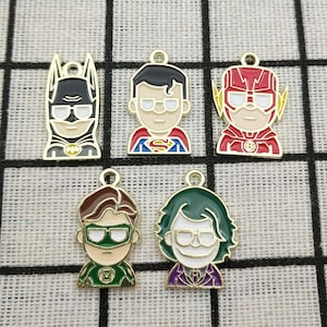 10pcs, Cartoon Charm Enamel Bracelet Charm Necklace Pendant Diy Making Craft Supplies Jewelry Accessories Alloy Metal Gold Plated
