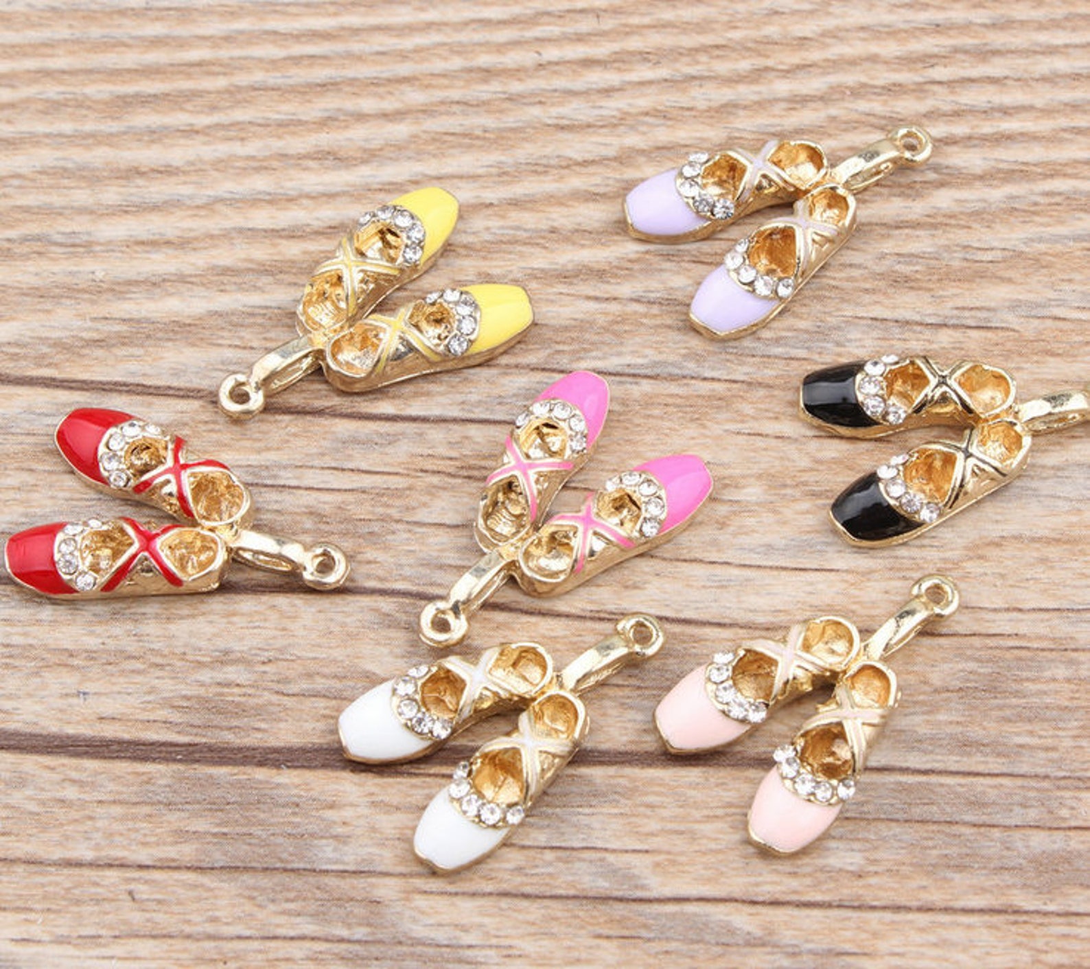 10pcs, 17x27mm, enamel charm, ballet shoes charms, ballerina charms, dancer gift, girl shoes, bracelet charm, craft supplies, go
