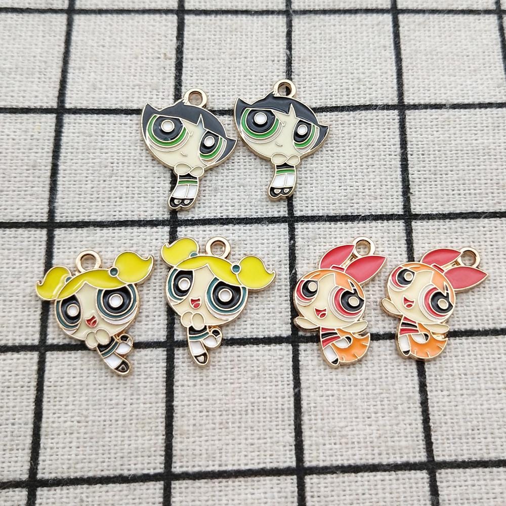 10/18pcs, Cartoon Charm Enamel Charm Bracelet Charm Necklace Charm Earring Pendant Jewelry Accessories Alloy Metal Gold Plated