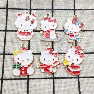 10/12pcs, Cartoon Charm Enamel Bracelet Charm Necklace Pendant Earring Pendant Diy Supplies Jewelry Accessories Alloy Metal Gold Plated