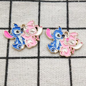 10pcs enamel cartoon charm earring pendant bracelet charm necklace charm jewelry accessories diy craft supplies gold plated