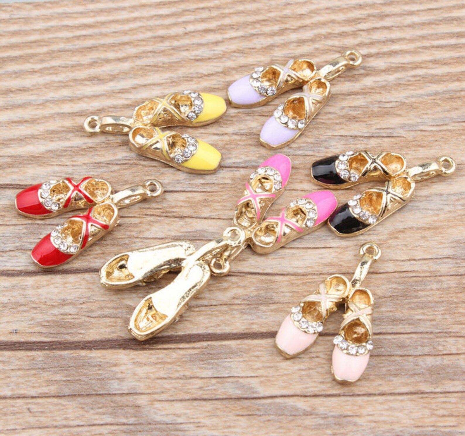 10pcs, 17x27mm, enamel charm, ballet shoes charms, ballerina charms, dancer gift, girl shoes, bracelet charm, craft supplies, go