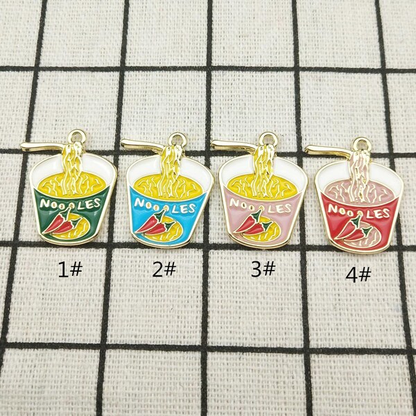 10pcs enamel charm pepper noodle charm bracelet charm food charm craft supplies earring pendant gold tone 21x24MM