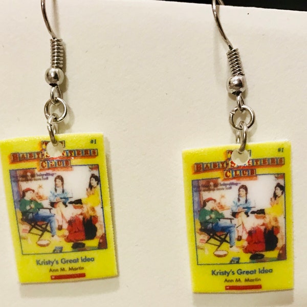 The Babysitters Club inspired miniature earrings (children's book, book worm, teacher gift, reading)