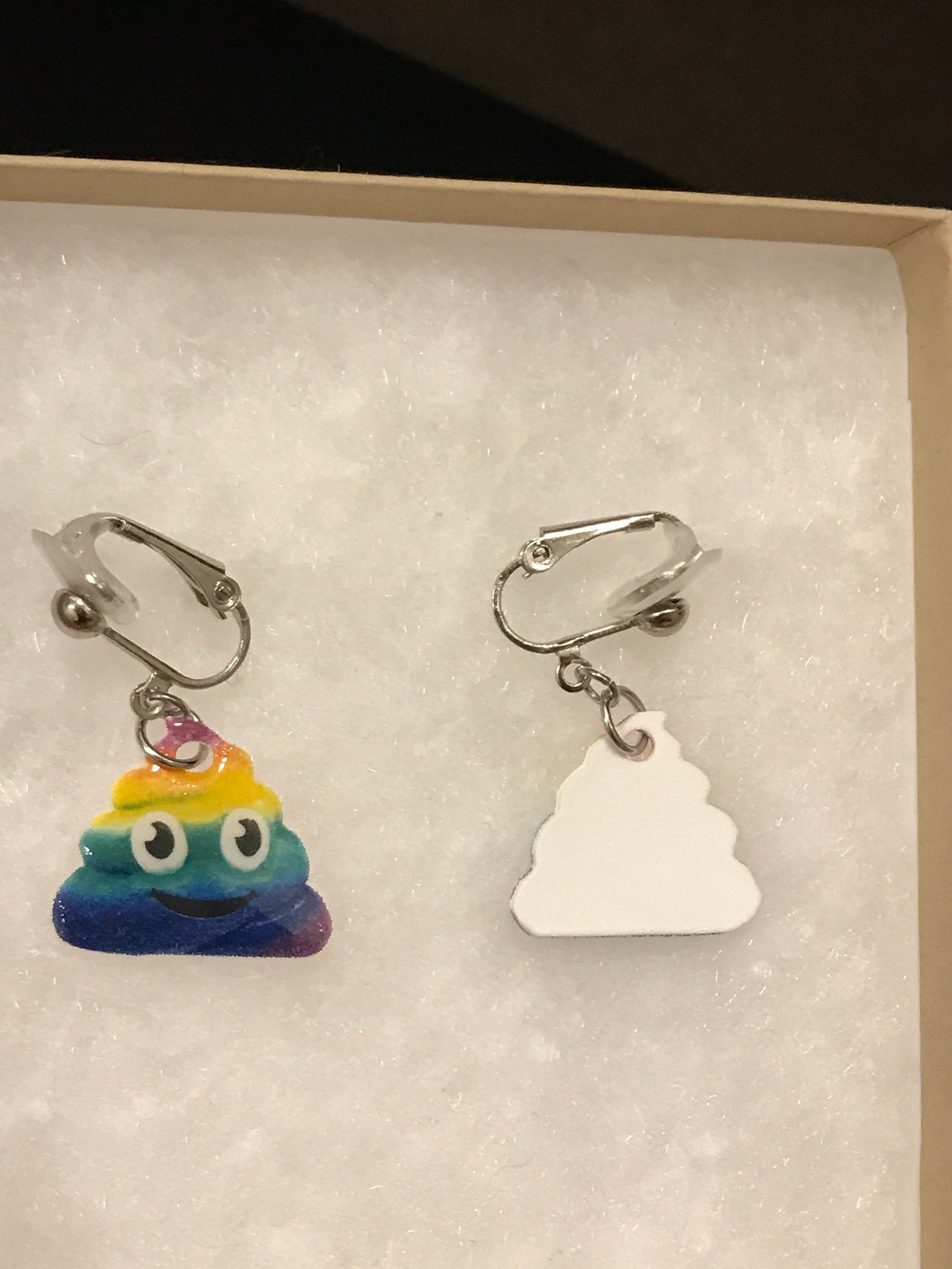 Rainbow Poop Earrings poop emoji earrings poop jewelry | Etsy