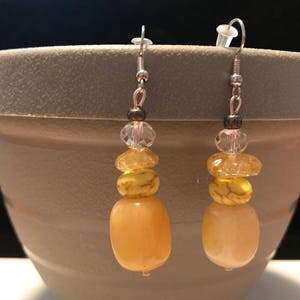 Yellow stone earrings
