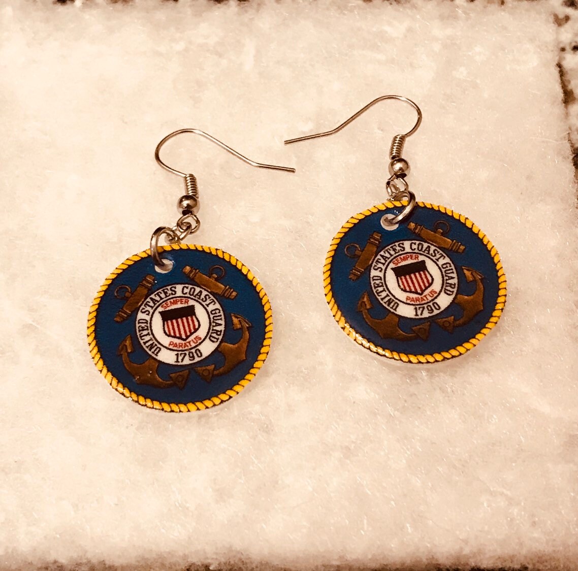 Military inspired earrings Navy earrings Army jewelry Etsy