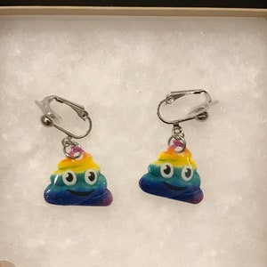 Rainbow Poop Earrings (poop Emoji Earrings , Poop Jewelry , Potty ...