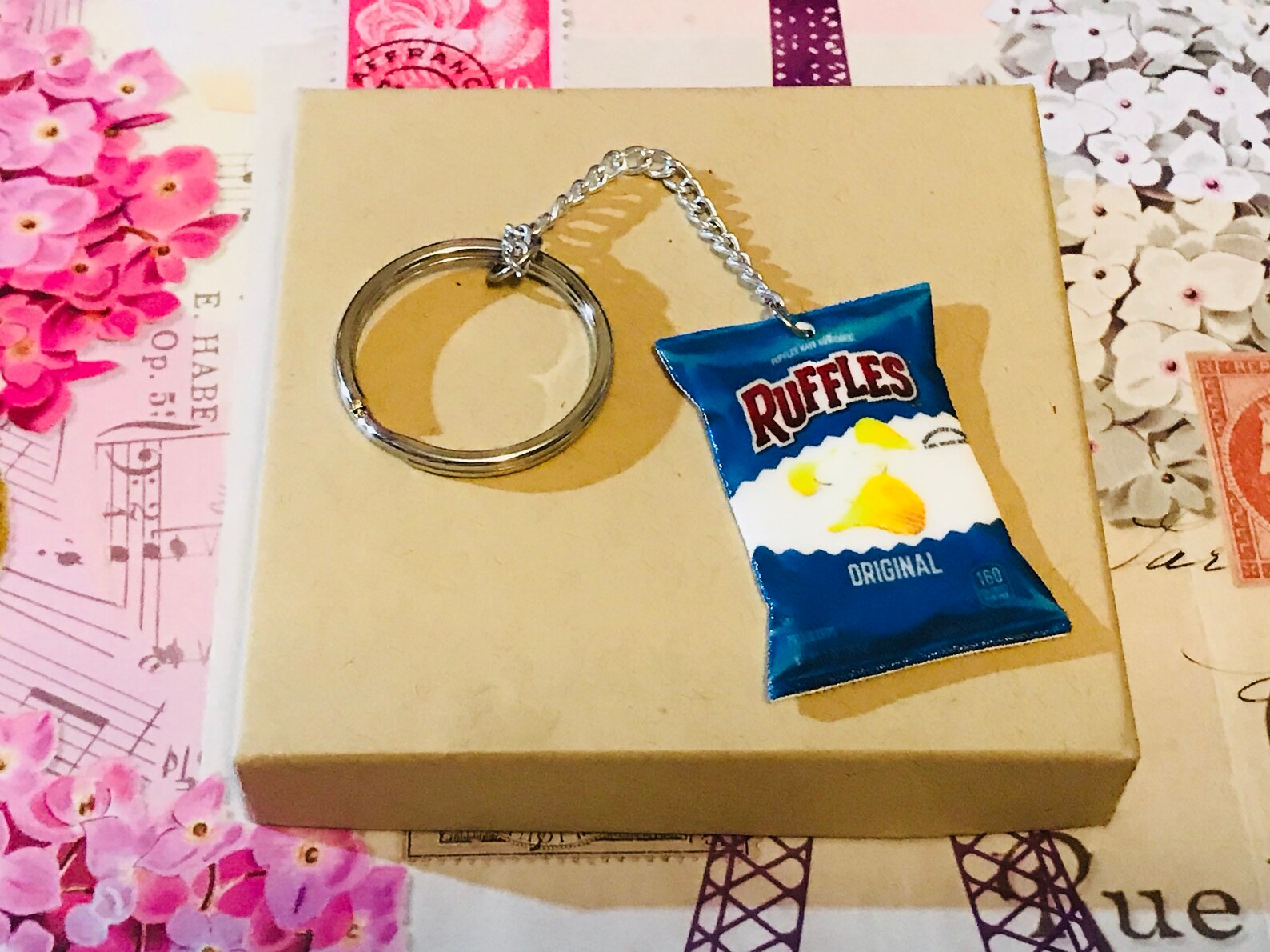 Junk Food Keychainripple Potato Chips Keychain Ripple Potato Etsy