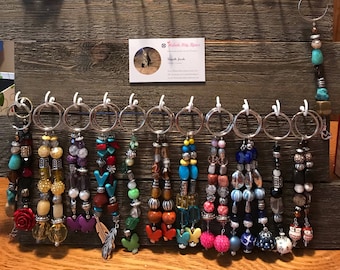 Beaded Keychain (many colors to choose from)(5-6&quot; length keychain)(butterfly keychain )(kokopelli keychain )(rose keychain)(owl keychain)