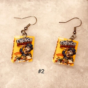 Cereal earrings - set #3  (breakfast earrings , cereal jewelry, miniature food earrings, breakfast of champions, kids cereal earrings)