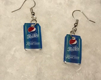 Soda earrings (junk food earrings , soda jewelry, junk food jewelry, miniature food earrings, sweet snacks, munchie, fizzy drink earrings)