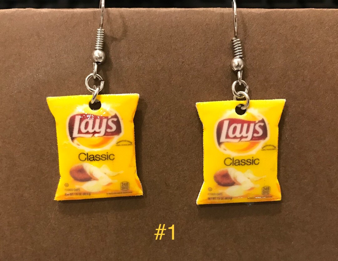 Junk Food Earrings potato Chip Earrings , Potato Chip Jewelry, Junk