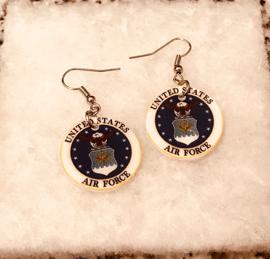 Military Inspired Earrings navy Earrings Army Jewelry Etsy