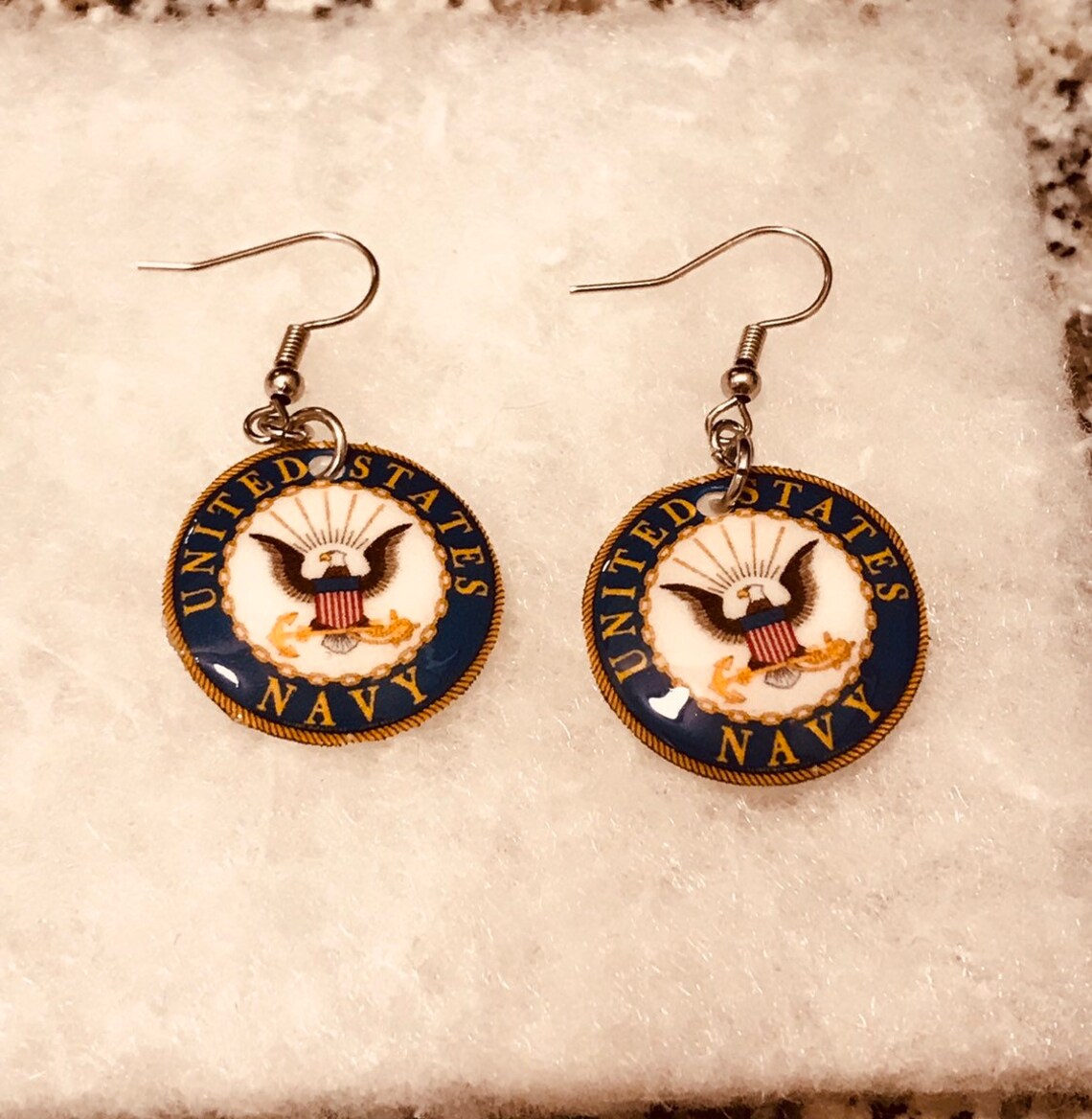 Military Inspired Earrings navy Earrings Army Jewelry Etsy
