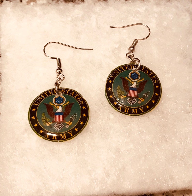 Military Inspired Earrings navy Earrings Army Jewelry Etsy